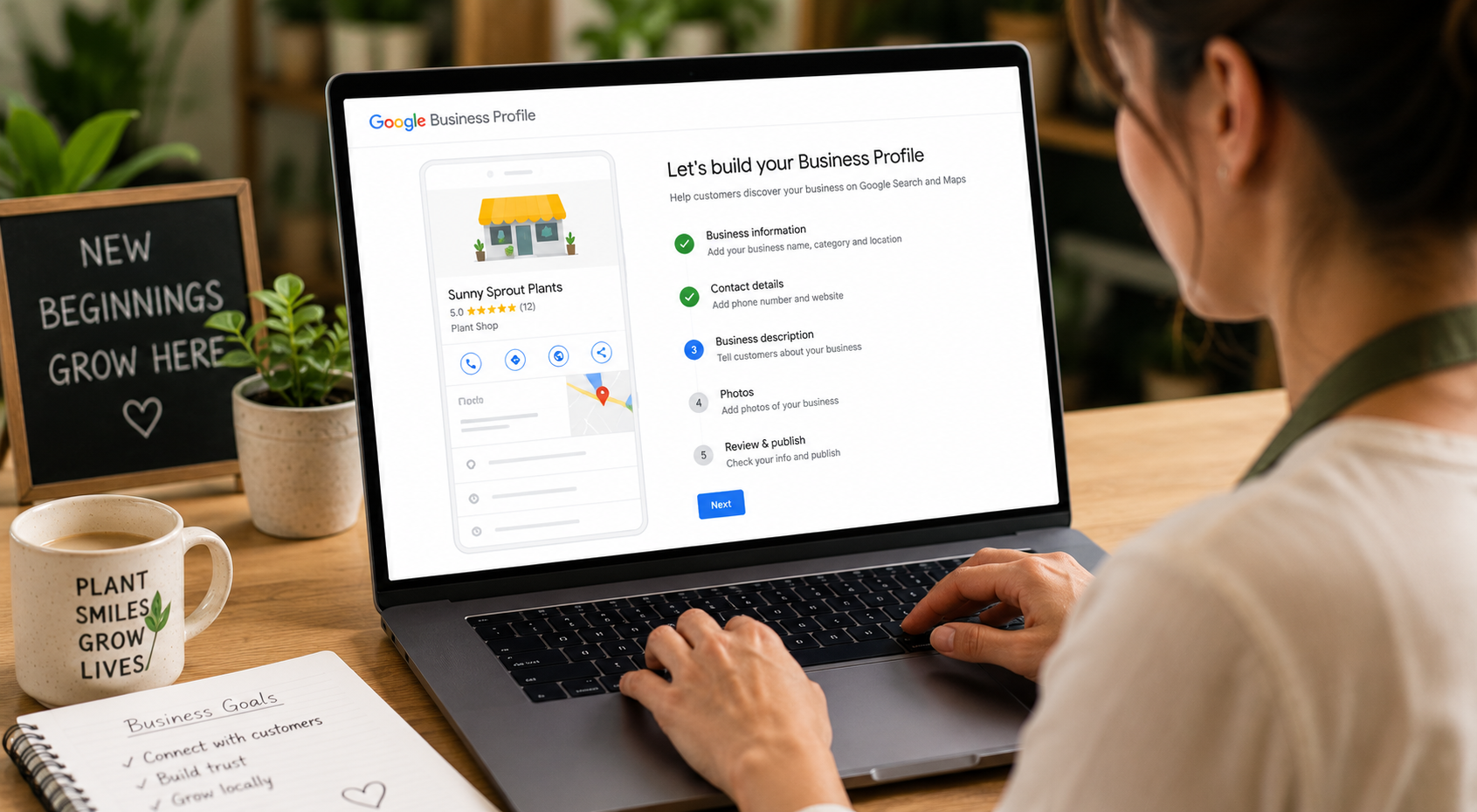 New Google Business Profile being set up and optimised