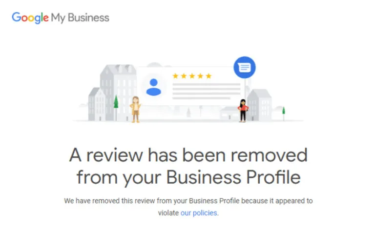 google Review removed from profile